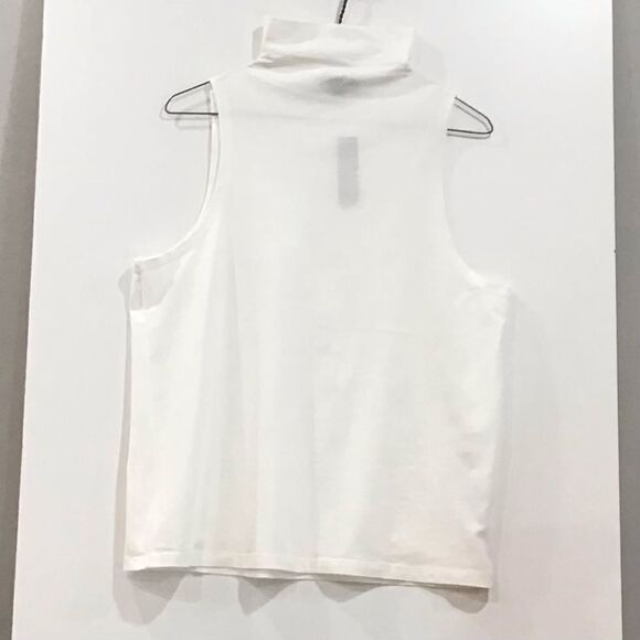 J. Crew, Mock Neck, Sleeveless Top, Cream, Size L - Picture 3 of 4
